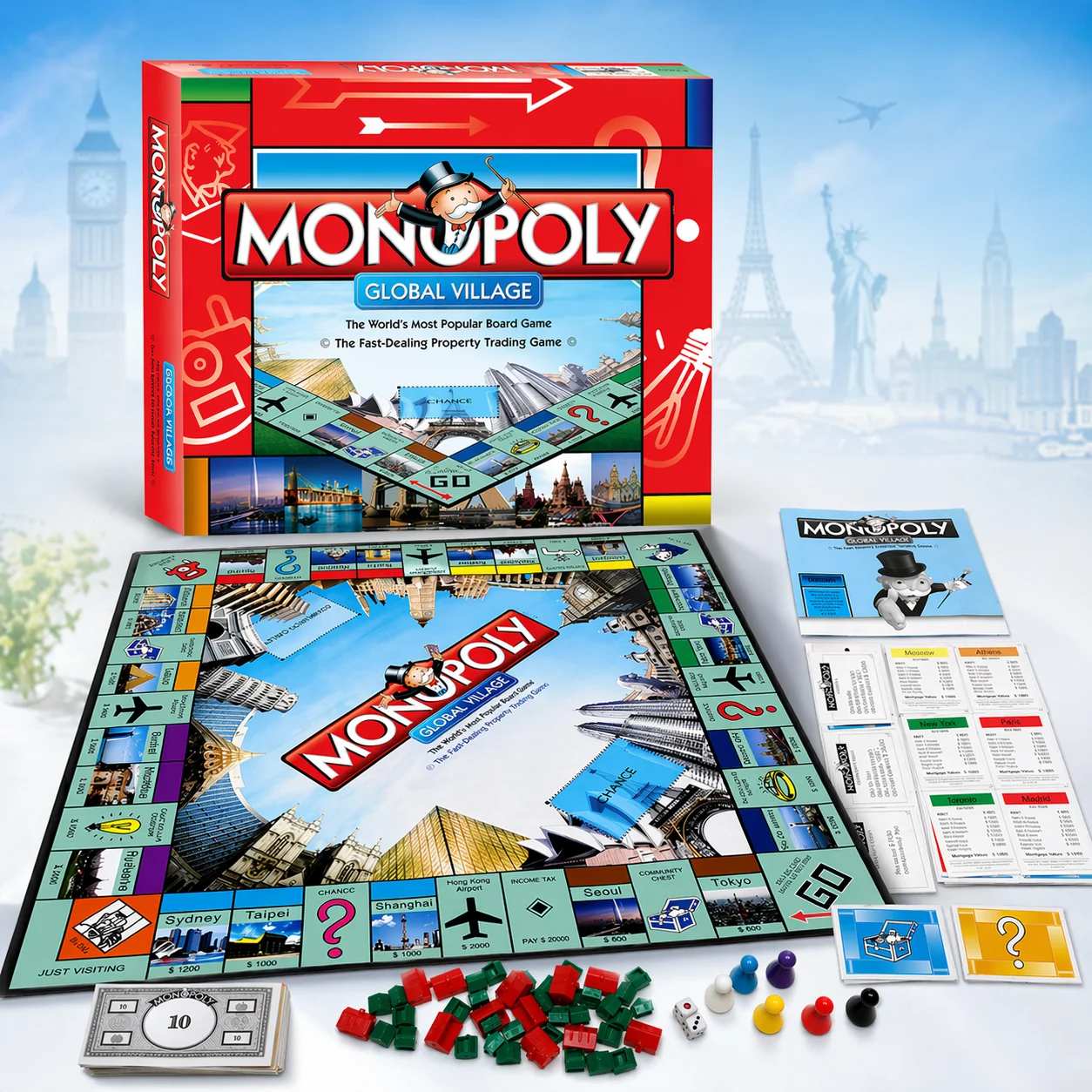 Hasbro Game Monopoly - لعبة مونوبولي جلوبال فيلوجنج الفاخرة -